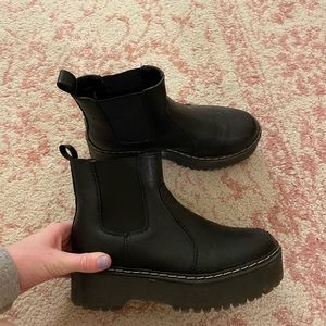Black platform boots